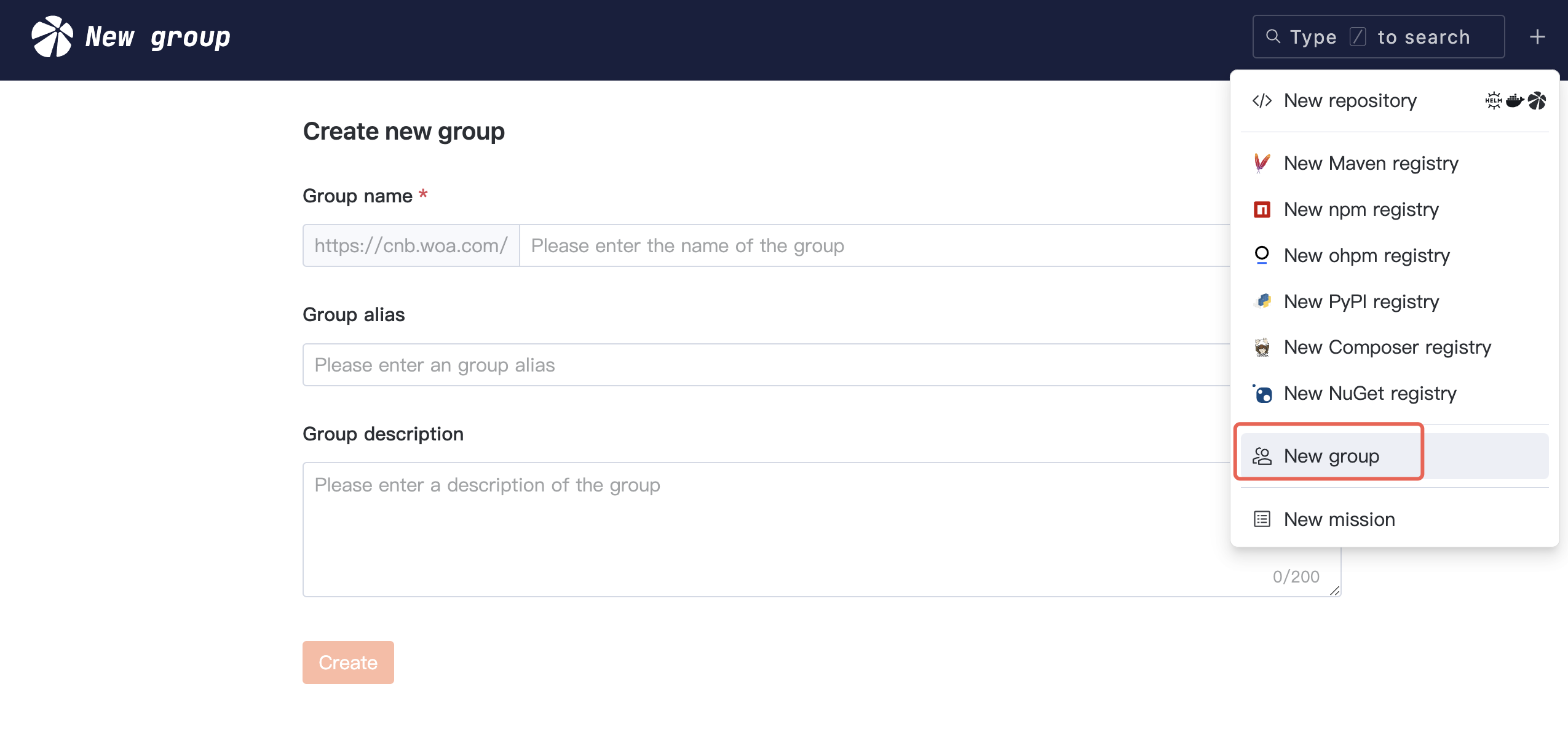 Create Organization