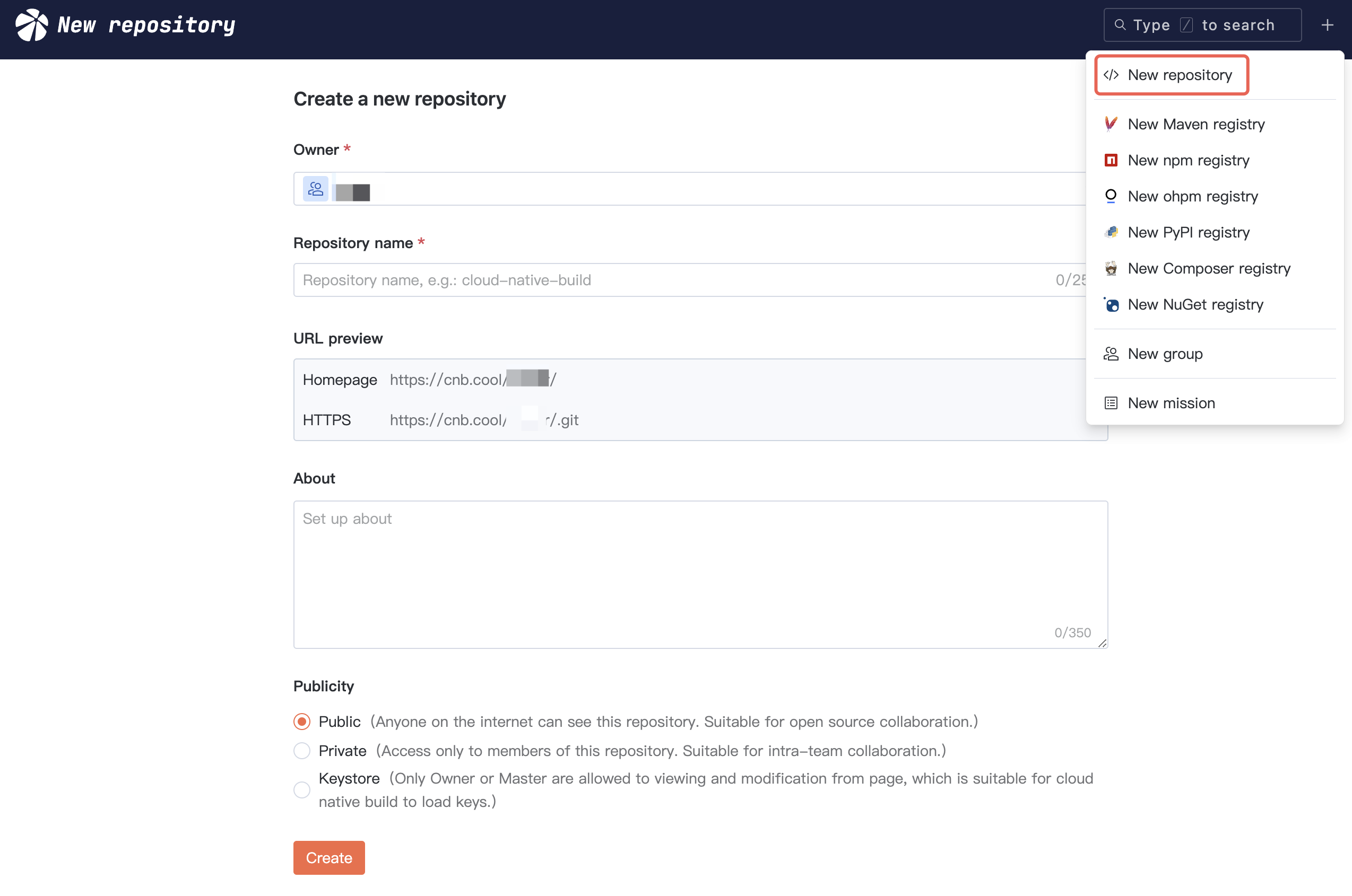 Create Repository
